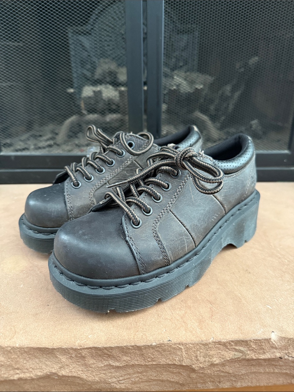 VTG Y2K Dr. Martens Chunky Melissa Derby Oxford Greenland Leather UK 4 US 6